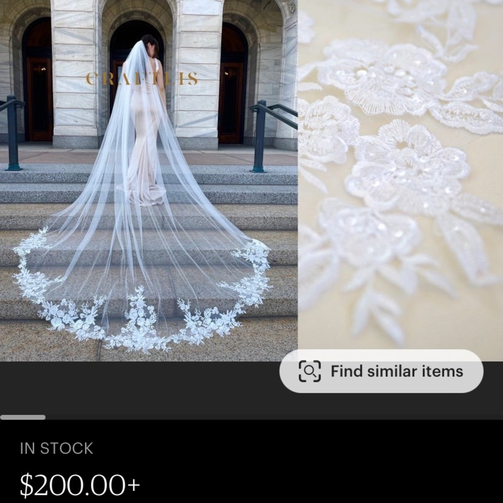 Cathedral flower Lace ivory veil